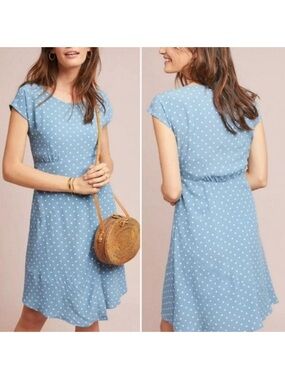 Anthropologie Maeve Morris Polka Dot Swing Dress